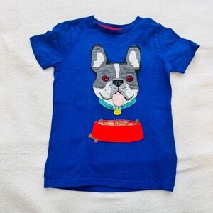 Mini Boden T-Shirt Blue 8-9Y French Bulldog Applique Interactive Flap Tee